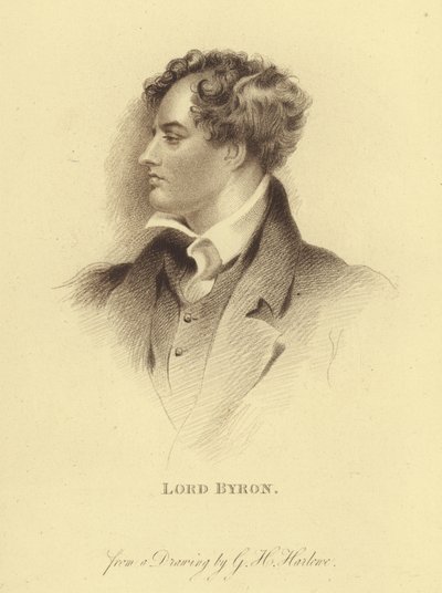Portrett av Lord Byron (gravering) av George Henry (after) Harlow