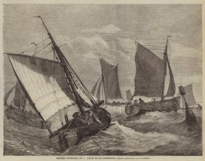 British Fisheries, No 6, Leigh Boats reker av George Henry Andrews