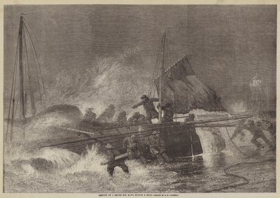 Lansering av en Nordsjøjal under kuling av George Henry Andrews