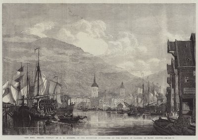 Havnen, Bergen, Norge av George Henry Andrews