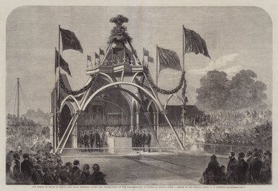 Prinsen av Wales i Canada, Hans Kongelige Høyhet legger hjørnesteinen til parlamentariske bygninger i Ottawa av George Henry Andrews