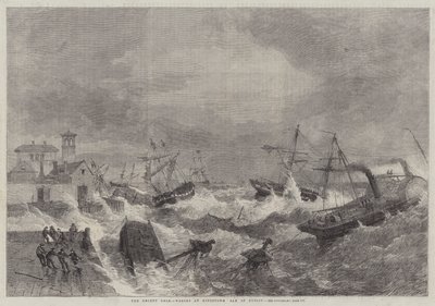 The Recent Gale, vrak ved Kingstown, Bay of Dublin av George Henry Andrews