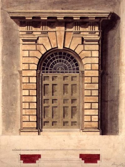 Design for en palladisk døromgivelse av George Henry Bailey