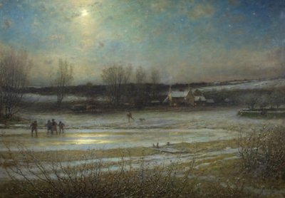 A Frosty Night - the Frozen Mill Pond, ca. 1904 (olje på lerret) av George Henry Boughton
