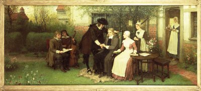 Andrew Marvell (1621-78) på besøk til sin venn John Milton (1608-74) av George Henry Boughton