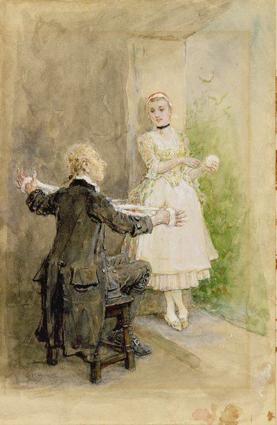 Ichabod Crane og Katrin Van Tassel, ca. 1893 av George Henry Boughton