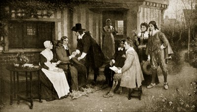 Møtet mellom Milton og Andrew Marvell, illustrasjon fra 