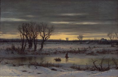 Winter Twilight nær Albany, 1858 (olje på lin) av George Henry Boughton