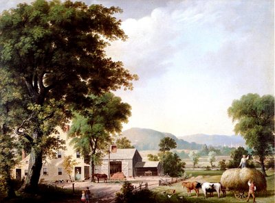 Haying på Jones Inn, 1854 av George Henry Durrie