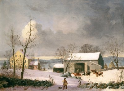 Vinter på landet, ca. 1858. av George Henry Durrie