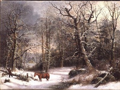 Woodsman om vinteren av George Henry Durrie