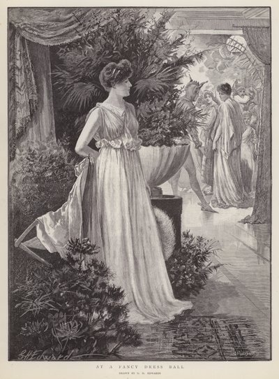 På en fancy ball (litho) av George Henry Edwards