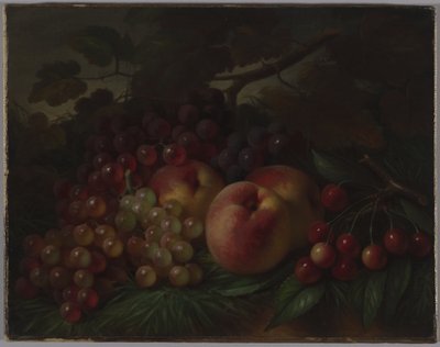 Fersken, druer og kirsebær, ca. 1860-70 (olje på lerret) av George Henry Hall