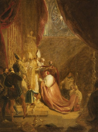 Wolsey mottar Cardinals Hat i Westminster Abbey av George Henry Harlow