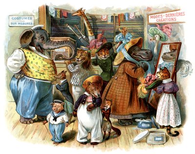 Illustrasjon for quot;Gledetog! Gentlemen dyr i bilquot; av George Henry Thompson