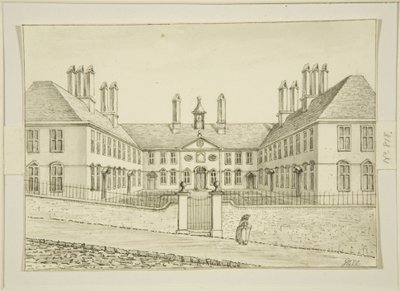 Colston's Almshouses, St Michael's Hill (blyant og akvarell på papir) av George Hill