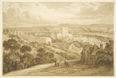 Bristol fra Clifton Wood (blyant og akvarell på papir) av George Holmes