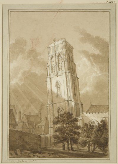 Temple Church (blyant og akvarell på papir) av George Holmes