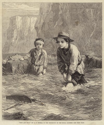 Gutter og båt av George Housman Thomas