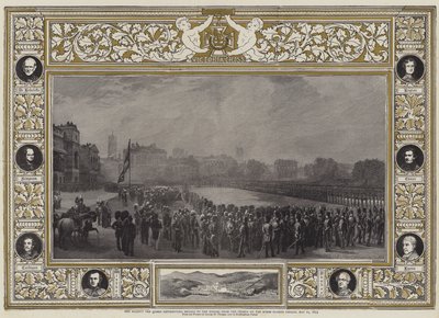 Hennes Majestet Dronningen deler ut medaljer til heltene fra Krim på Horse Guards Parade, 21. mai 1855 av George Housman Thomas