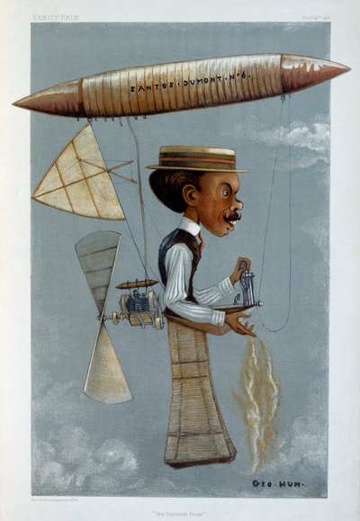 Alberto Santos-Dumont og luftskipet hans, 1901 av George Hum