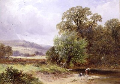 En bekk nær Barrow (olje på lerret) av George II Turner