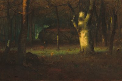 Solnedgang i skogen, 1891. av George Inness