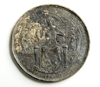 Prøvestøp for en mynt (metall) av George James Frampton