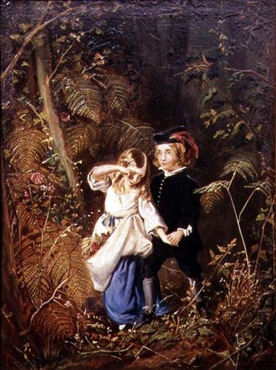 Babes in the Wood eller Lost Children (olje på lerret) av George John Pinwell
