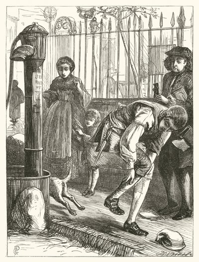 Illustrasjon for Elegy, On the Death Of A Mad Dog (gravering) av George John Pinwell