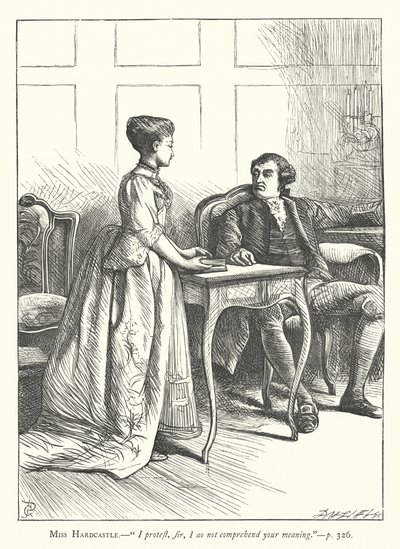 Illustrasjon for She Stoops To Conquer (gravering) av George John Pinwell