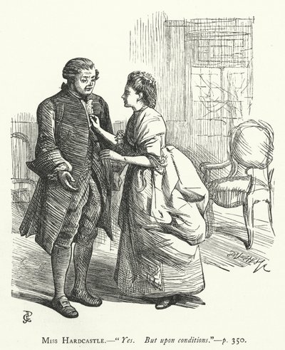 Illustrasjon for She Stoops To Conquer (gravering) av George John Pinwell