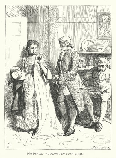 Illustrasjon for She Stoops To Conquer (gravering) av George John Pinwell