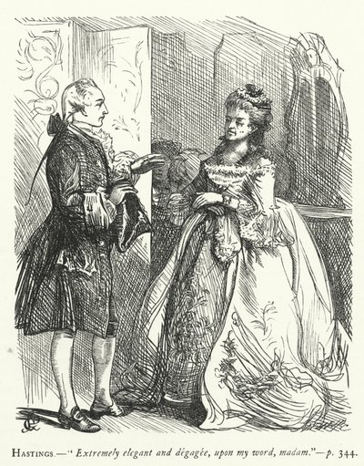 Illustrasjon for She Stoops To Conquer (gravering) av George John Pinwell