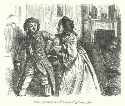 Illustrasjon for She Stoops To Conquer (gravering) av George John Pinwell