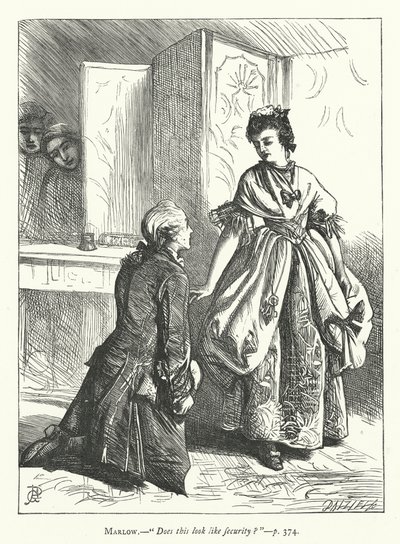 Illustrasjon for She Stoops To Conquer (gravering) av George John Pinwell