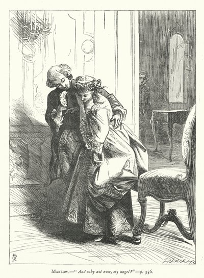 Illustrasjon for She Stoops To Conquer (gravering) av George John Pinwell