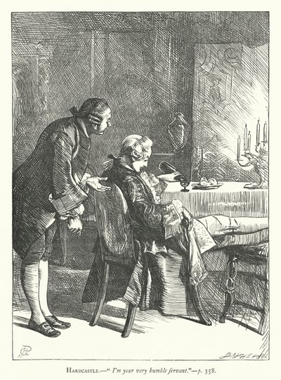 Illustrasjon for She Stoops To Conquer (gravering) av George John Pinwell