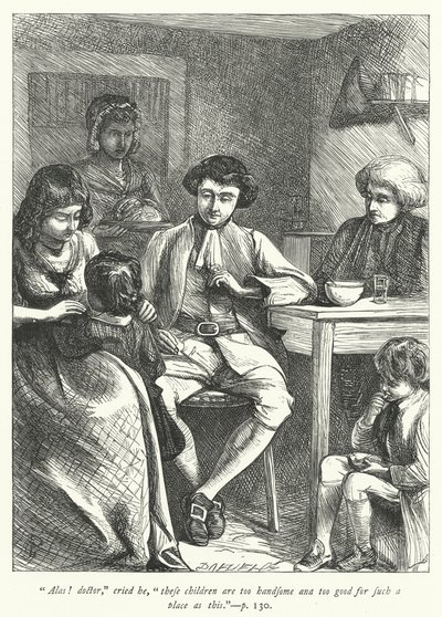 Illustrasjon for The Vicar of Wakefield (gravering) av George John Pinwell