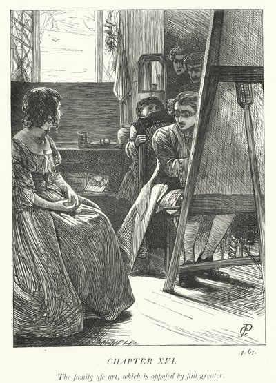 Illustrasjon for The Vicar of Wakefield (gravering) av George John Pinwell