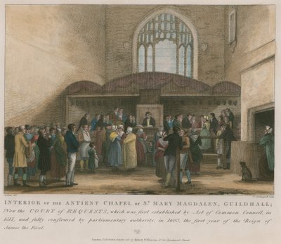 Interiøret i det gamle kapellet til St Mary Magdalene, Guildhall av George Jones