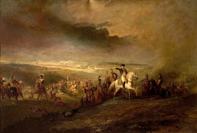 Napoleon forlater Field of Waterloo 18. juni 1815, ca. 1816 av George Jones