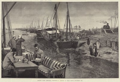 Sender hjem julehilsener, en skisse på Wady Halfa, november 1884 av George L. Seymour