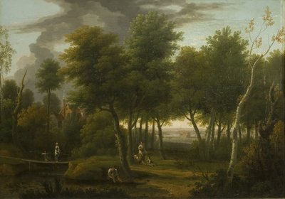 Treaktig landskap av George Lambert