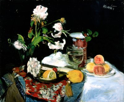 Stilleben, ca. 1918 (olje på lerret) av George Leslie Hunter