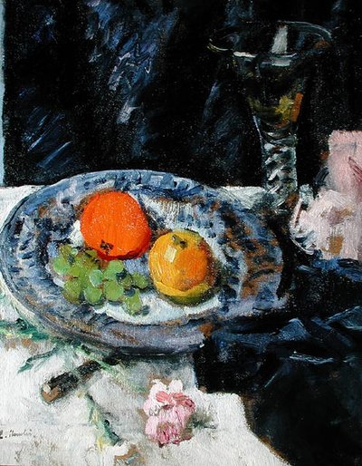 Stilleben med frukt (olje på lerret) av George Leslie Hunter