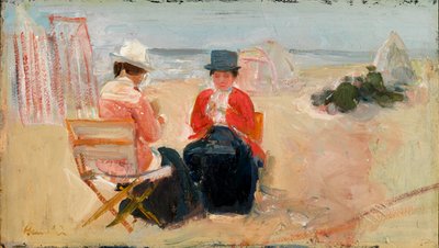 The Red Jacket, ca. 1910-14 (olje på kvernbrett) av George Leslie Hunter