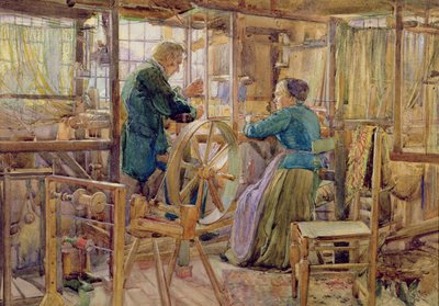 Weavers, i Coventry, 1895 (wc og gouache på papir) av George Lilly Anderson