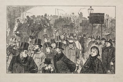 The Living Stream ved London Bridge - On the Bridge, 1863. av George Louis Palmella Busson Du Maurier