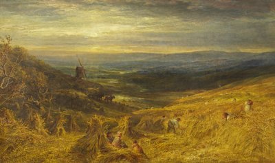 A Surrey Cornfield, ca. 1877 (olje på lerret) av George Lucas